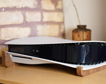 PlayStation 5 Stand - Noce Canaletto Massiccio - Artigianale - Legno - Lusso Nerd