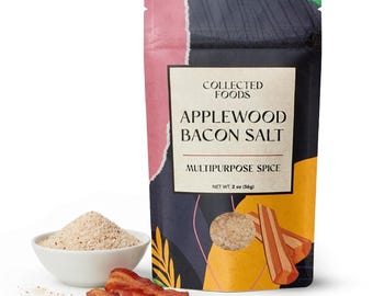 Applewood Bacon Finishing Salt - Smoky Chef-Made Seasoning with Real Bacon for Steaks, Burgers, Popcorn, Bloody Marys & Cocktails