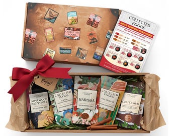 BBQ Spice Rub Set - 5 Chef-Made Grilling Seasonings Gift Box with Bacon Salt, Coffee Rub, Harissa, Umami & Tuscan Blends