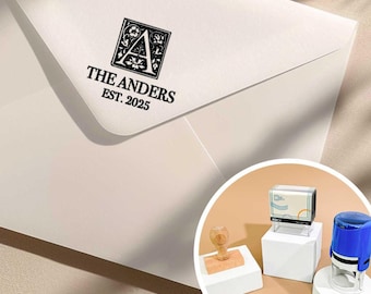 Carimbo de monograma para casamento, carimbo inicial de casamento personalizado, presente de casamento único e perfeito, designs de casamento personalizados, presente de casamento atencioso