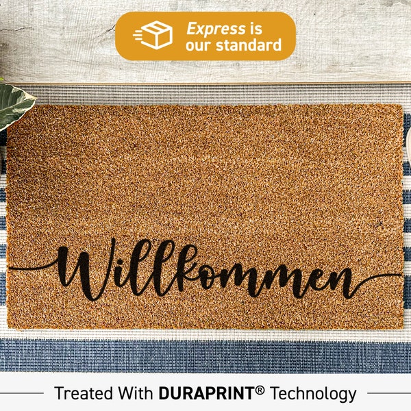 Custom Doormat, Willkommen Custom Welcome Mat, Custom German Welcome Home Decor, Housewarming New Home Gift, Wedding Doormat 132
