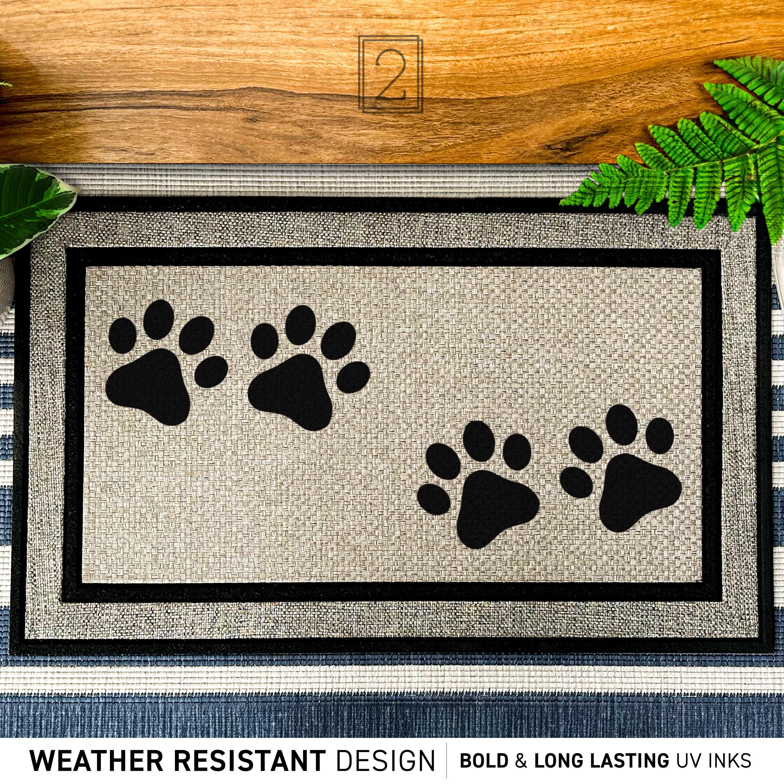Paw Print Doormat For Pets, Dog Pawprint All Weather Door Mat, Pet Doormat With Pawprints, Paw Prints Weather Resistant Dog Mat, Pet Doormat