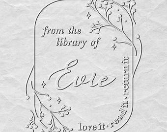 Timbro personalizzato per libri, timbro personalizzato "Questo libro appartiene a", timbro per biblioteca, regalo per lettori, strumento per sigillare ex libris, custodia regalo inclusa.