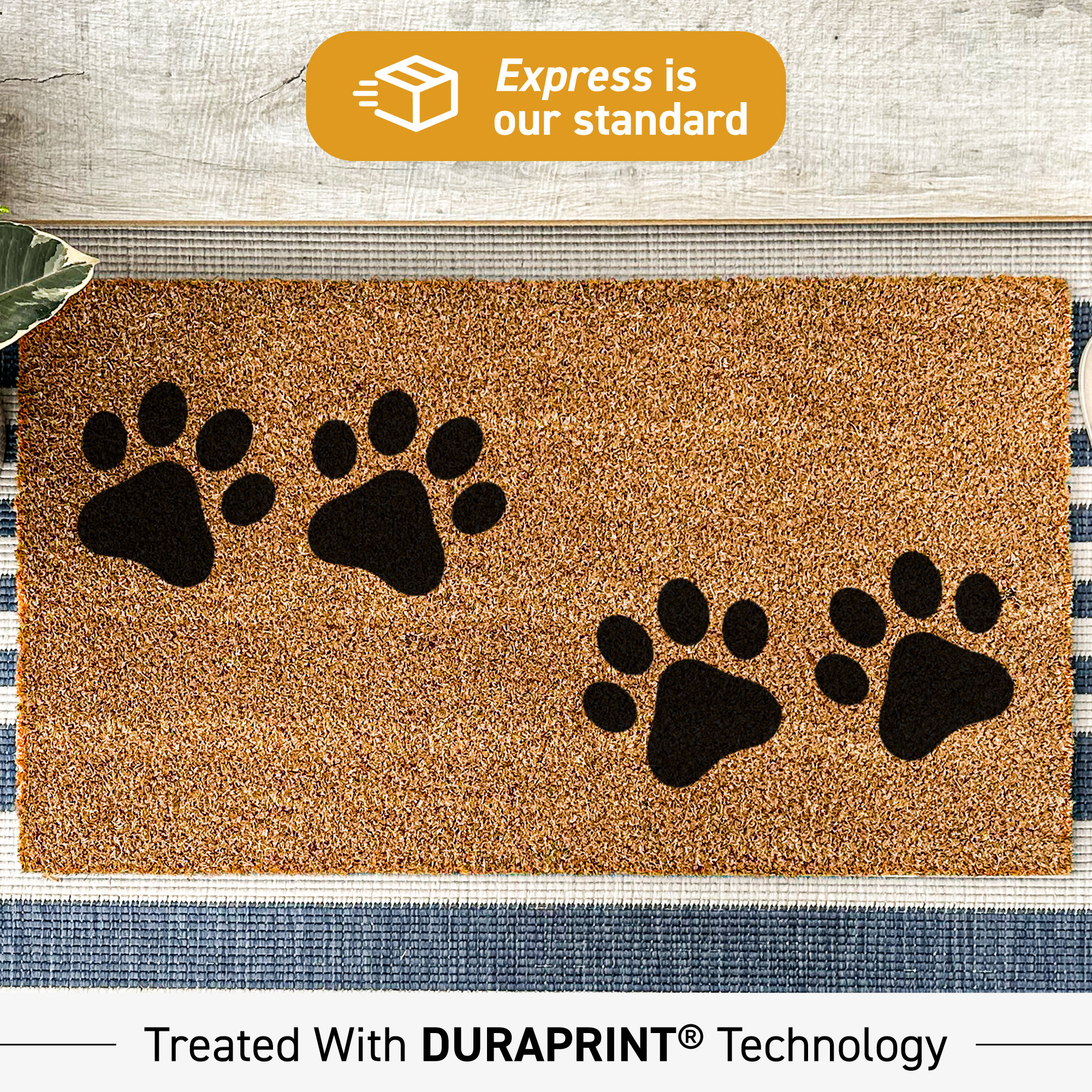 GODPOK Footprint Control Animal Paw Flat Dog Cat Pawprint Sign Symbol Pattern Foot Grooming Rug Doormat Bath Mat 23.6x15.7 inch