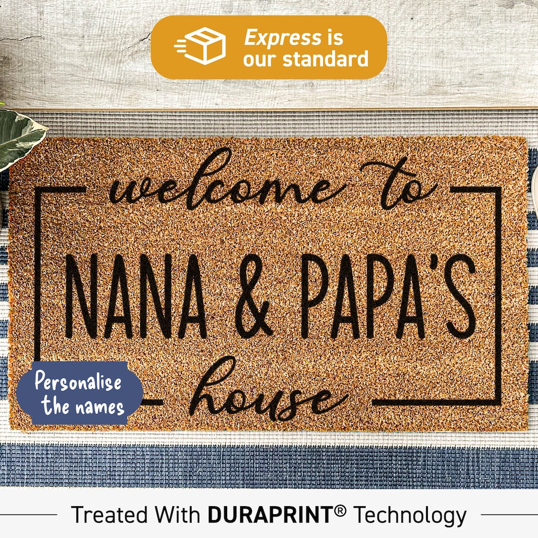 Nana and Papa's House Doormat Personalized Grandparents Gifts, Custom