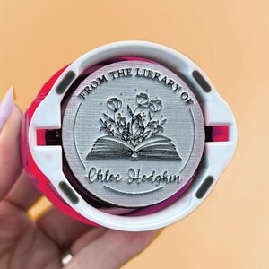 Tampon de livre personnalisé, option d'encrage automatique et tampon en bois, Tampon de livre personnalisé, Tampon d'ex-libris, De la bibliothèque de tampons personnalisés Rouge