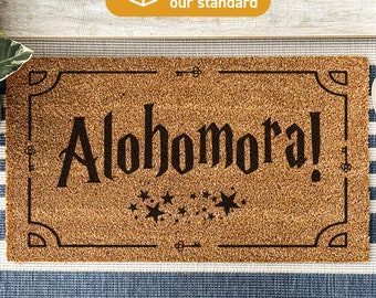 Alohomora Doormat, Personalized Gift, Magical Fantasy Nerdy Housewarming Gift, Fandom Gift, Welcome Doormat, HP, Home Decor, Custom Rug