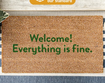 Funny Doormat, Welcome Everything Is Fine Doormat, The Good Place Door Mat, Doormat Funny, Coir Rug, Housewarming Gift, Fandom Gift 1