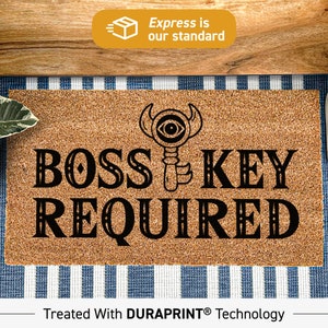 Boss Key Required Legend Of Zelda Doormat, Zelda Fandom Gift Ideas For Men And Women, Zelda Boss Key Funny Entry Door Mat, Funny Gamer Gifts