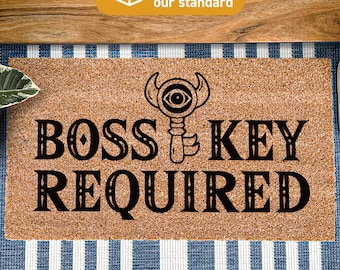 Boss Key Required Legend Of Zelda Doormat, Zelda Fandom Gift Ideas For Men And Women, Zelda Boss Key Funny Entry Door Mat, Funny Gamer Gifts