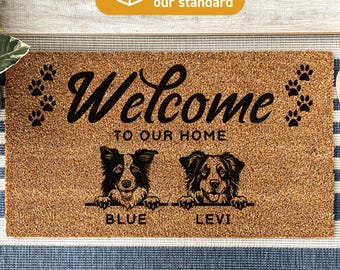 Your Dog on a Doormat, Custom Dog Welcome Mat, Personalized Dog Coir Mat, Choose Your Breed, Personalized Dog Doormat, Pet Lover Gift 624