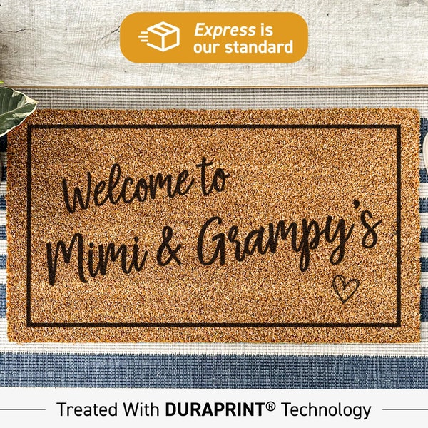 Welcome  To Mimi & Grampy's, Perfect Gift For Christmas, Custom Made Doormat, Welcome Mat, Loving Gift For Family, Grandparent Gift