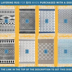 a set of four rugs with different patterns