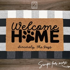 Sincerely The Dogs, huisdierwelkomstmat Huisdecor hondenthema, deurmat kokosnoot, hondenliefhebber cadeau, deurmat hondenpootafdruk, deurmat grappige hond 600