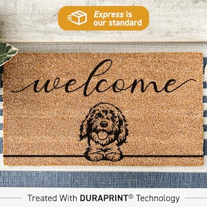 Personalized Dog Gift, Custom Cockapoo Dog Doormat, Personalized Doormat For Porch,  Cute Welcome Mat, Housewarming Gift, Closing Gift 470