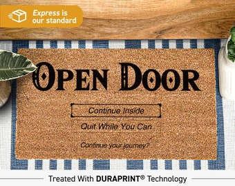Open Door Come Inside Zelda Doormat, Come On In Doormat, Welcome Door Mat , Custom Made Gift For Friends, Budget Gift, Open The Door Rug