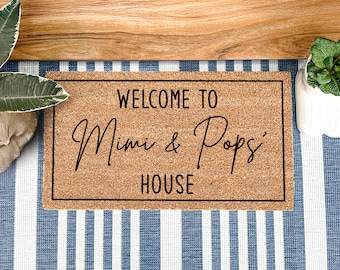 Heavy Duty Welcome Rug | Personalized Grandparent Home Decor