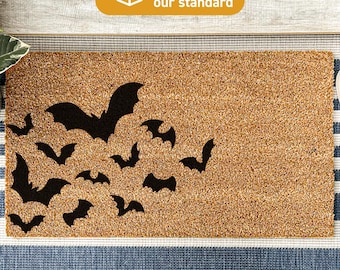 Läskig fladdermus Halloween dörrmatta - fladdermöss välkomstmatta - höstdekoration present - hem dörrmatta - det är jävla fladdermöss jag älskar Halloween dörrmatta