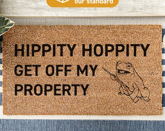 Funny Doormat, Hippity Hoppity Get Off My Property, Funny Frog Quote Doormat, Welcome Door Mat, Go Away Funny Doormat, Custom Frog Rug 7