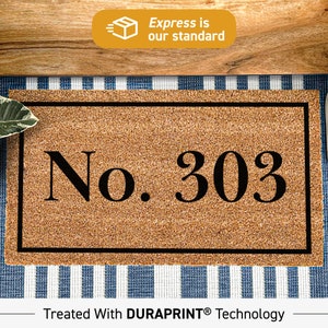 Custom Doormat, House Number, Monogram Number Personalized Doormat, Housewarming Rug, New Home Decor Gift Ideas, Personalized House Rug 66