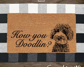How Do You Doodle Doormat, Goldendoodle, Labradoodle, Dog Gift, Dog Decor, Dog Rug Welcome Mat, Dog Saying, Dog Lover Gift, Doodle Gifts 621
