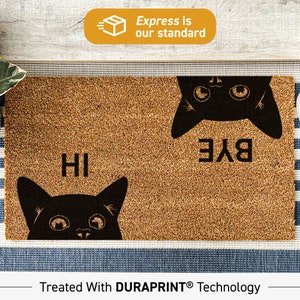 Hi Bye Cat Doormat | Housewarming Gift | Welcome Door Mat | Personalized  Custom Doormat | New Home Gift | Wedding Gift | Personalized Gift