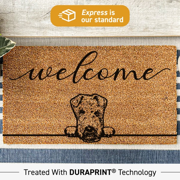 Personalized Dog Gift, Aire Terrier Custom Doormat, Gift For Animal Lovers, Welcome Dog Mat, Custom, Puppy Gift, Dog Welcome Mat 466