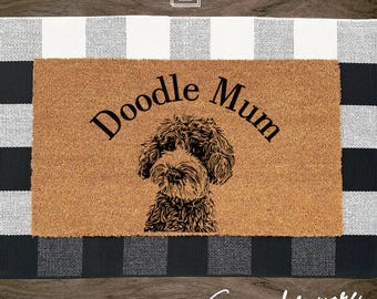 Custom Dog Welcome Mat, Cute Dog Doormat, Funny Dog Rug, Gift For Pet Parent, Funny Doodle Mom Mat, Doodle Mum Mat, Pet Dog Decor 620