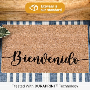 Bienvenido Spanische Willkommen Fußmatte, Neue Hausbesitzer Fußmatte, Benutzerdefinierte Spanische Willkommen zu Hause Teppich, Fußmatte Niedlich, Geschenk für Sie, Geschenk für Ihn