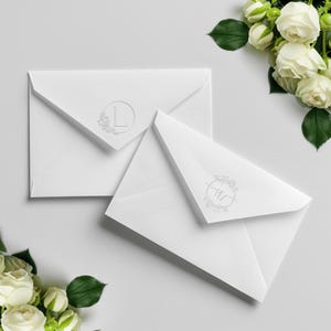 Grabador de sobres, sello con monograma para invitaciones de boda, sello con iniciales personalizado, invitaciones para guardar la fecha