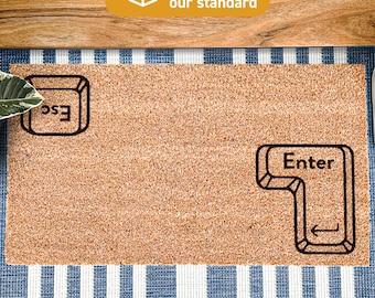 Funny Doormat, Esc Enter Doormat, Keyboard Themed Doormat, Programmer Gift, Funny Welcome Mat, Unique Gift Doormat, Gift for Gamers 464
