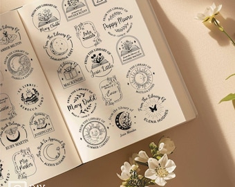 Custom From the Library Of Book Stamps, Personalized Book Stamp, Custom Book Embosser, Custom Self Inking Stamp, Personalized Embosser