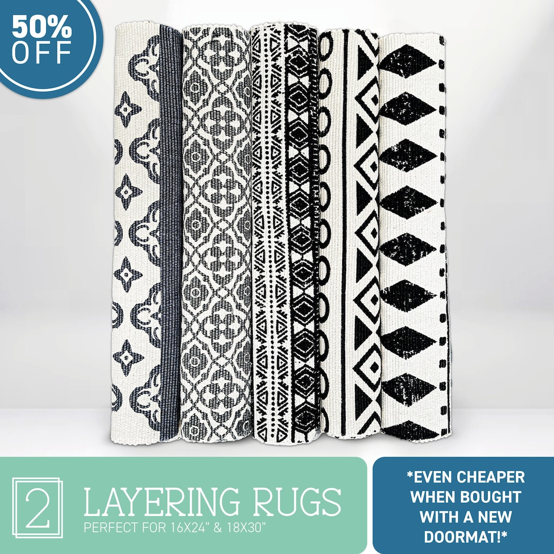 Cotton Layering Rug, Woven Rug, Under Doormat Rug, Layering Rug