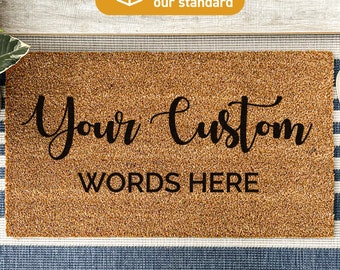 Your Custom Words Here Personalized Doormat, Custom Words Welcome, Housewarming Closing Gift, Business Realtor Gift, Wedding Engagement Gift