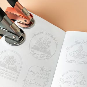 Book Embosser Personalized, Custom From The Library Of Book Stamp, Book Lover Gift, Graduation Gift, Library Embosser, Ex Libris Embosser