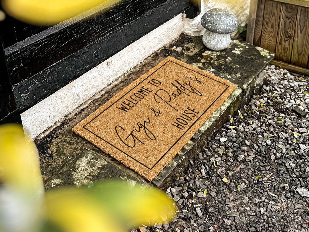 Name Entry Charming Porch Entry Mat | Unique Name Welcome Sign | Natural Coir - Etsy