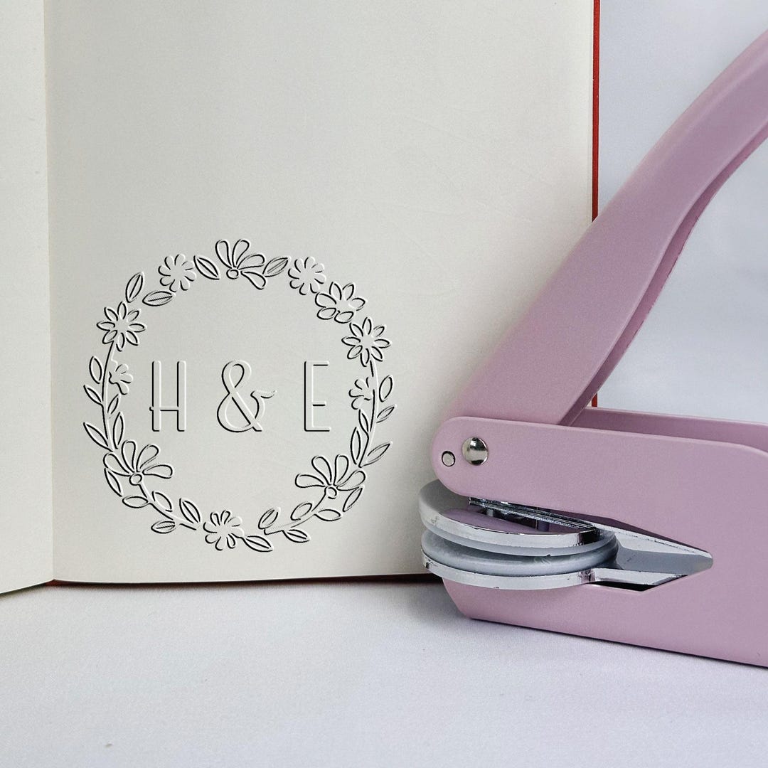 Elegant Wedding Monogram Embosser – Custom Initials & Date for ...