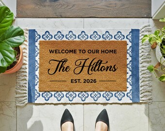 Established Family Porch Rug | Personalised Name | Est Date Art