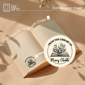 Tampon de livre personnalisé, Tampon auto-encreur personnalisé, Tampon de livre Ex Libris, Ex-libris, Tampon de la bibliothèque du livre, Donnez un nom aux livres de votre bibliothèque