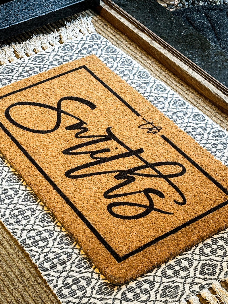 ADD ON ONLY Patterned Cotton Layering Rug, Underlay Porch Rug, Patterned Woven Rug, Under Doormat Rug, Entry Layering Rug, Underlay For Mat image 7
