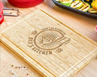 Dad&#39;s Kitchen Cutting Board for Dad, Custom Father&#39;s Day Gift for Him, BBQ Gift for Men&#39;s Birthday, Grilling Gift for Men, Grill Accessories