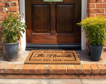 Aesthetic Front Porch Décor | The Howards Script | Est Date Sign