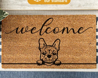 Regalo personalizzato per cani, Bulldog francese, Regalo personalizzato per bulldog francese, Zerbino di benvenuto per cani, Zerbino per cani, Zerbino per la porta per cani, Zerbino di benvenuto per cani 465