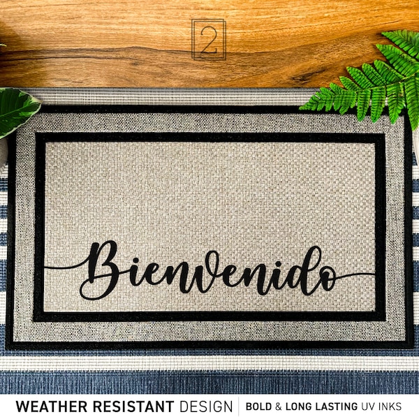 Spanish Language Welcome Doormat, Bilingual Household Mat, Cute Housewarming Rug, Bienvenido Mat, Nationality Doormat, Spanish Outdoor Rug