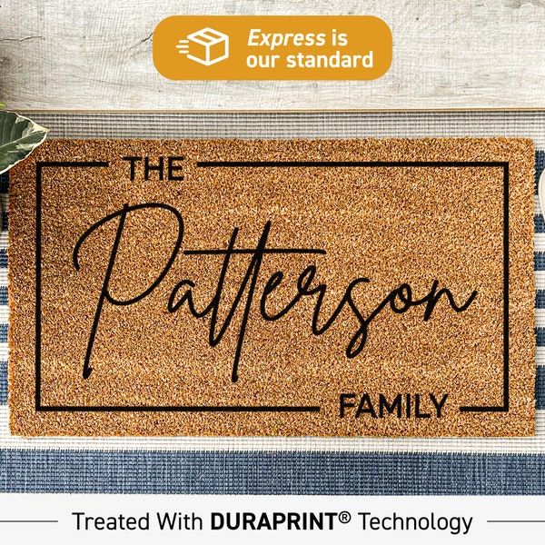 Custom Door Mat, Outdoor, Last Name Doormat, Front Door Decor, Housewarming Gift, Wedding Gift, Closing Gift, Personalized Welcome Doormat