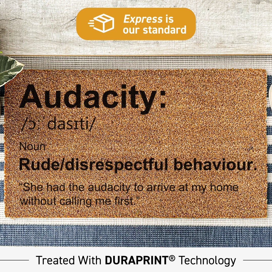 Audacity Definition Doormat, Funny Gift, New Home Decor