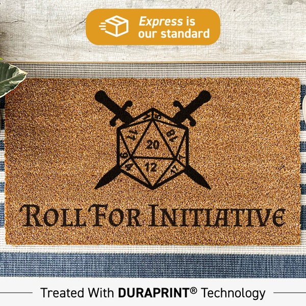 Custom Doormat, Roll for initiative custom gamer doormat, dungeons & dragons mat, geek chic dungeons and dragons fandom gift ideas 122