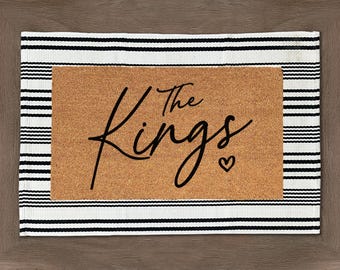 Newlywed Custom Name Doormat | Personalized Last Name Welcome Rug