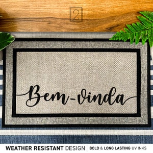 Portuguese Language Welcome Doormat, Cute Housewarming Entrance Rug, Nationality Doormat, Portugal Outdoor Door Mat, Bilingual Household Mat
