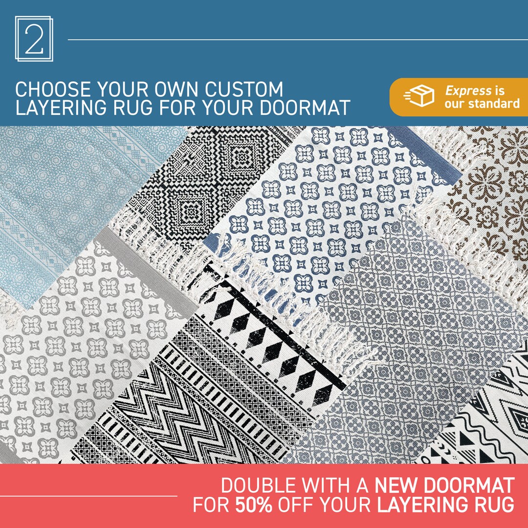 Layering Rug Spring Boho Fringe Spring and Summer Layering Rugs for Doormat, Patterned ...